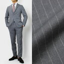 【SALE30】春夏アウトレット【国内正規品】 BOGLIOLI ( ボリオリ ) / DOVER / ウール ストライプ 3釦段返り2パッチ ノータック スーツ【ライトグレー】【SALE価格】【送料無料】