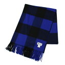 【国内正規品】F/W 新作 JOHNSTONS ( ジョンストンズ ) / ブロックチェック柄 カシミヤ 大判ストール【AU0130.ブルー】【Blue & Black Block Check】【日本限定色】【送料無料】