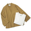 【国内正規品】【WOMEN】【SALE30】S/S 新作 forte_forte ( フォルテフォルテ ) / コットン Vネック フレア ブラウス【ホワイト/キャメル】【送料無料】