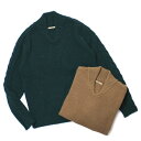 ヌール / nuur / ショールカラー ニット / アルパカ ウール Vネック / 9NV0615/NY0615【キャメル/ダークグリーン】【SALE】