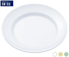 エンテック／ENTEC　給食用食器　平皿　リム型　16cm　No.28　（日本製・国産・メラミン食器・給食食器・千羽鶴印・洋皿・丸皿）