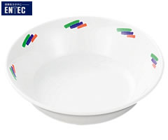 エンテック／ENTEC　学校給食　トロワ　丸皿　深型　12cm　TSW-104　（日本製・国産・メラミン食器・給食用食器・給食食器・千羽鶴印）