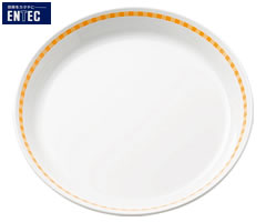 エンテック／ENTEC　学校給食　クルーク　丸皿　浅型　18cm　KSW-103　（日本製・国産・メラミン食器・給食用食器・給食食器・千羽鶴印）