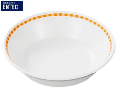 エンテック／ENTEC　学校給食　クルーク　丸皿　深型　15cm　KSW-105　（日本製・国産・メラミン食器・給食用食器・給食食器・千羽鶴印）人気の高いベーシックデザイン！軽くて壊れにくいメラミン製食器！食器洗浄機にも使用可能！エンテック　学校給食　クルーク　丸皿　深型　15cm※日本製※