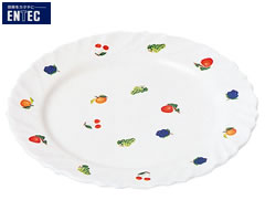 エンテック／ENTEC　フルーティー　ライス皿　MF-12　（日本製・国産・メラミン食器・千羽鶴印・丸皿・平皿）