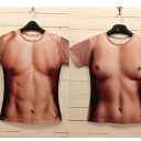 送料無料【おもしろ3D プリント ネタTシャツ 裸】 メンズ Mサイズ Lサイズ XLサイズ XXLサイズ 男 裸 筋肉 むきむき 女 裸 イベント 仮装 宴会 ハロウィン クリスマス 結婚式 2次会 イベント パーティ 女子会 コスプレ衣装 【送料無料】