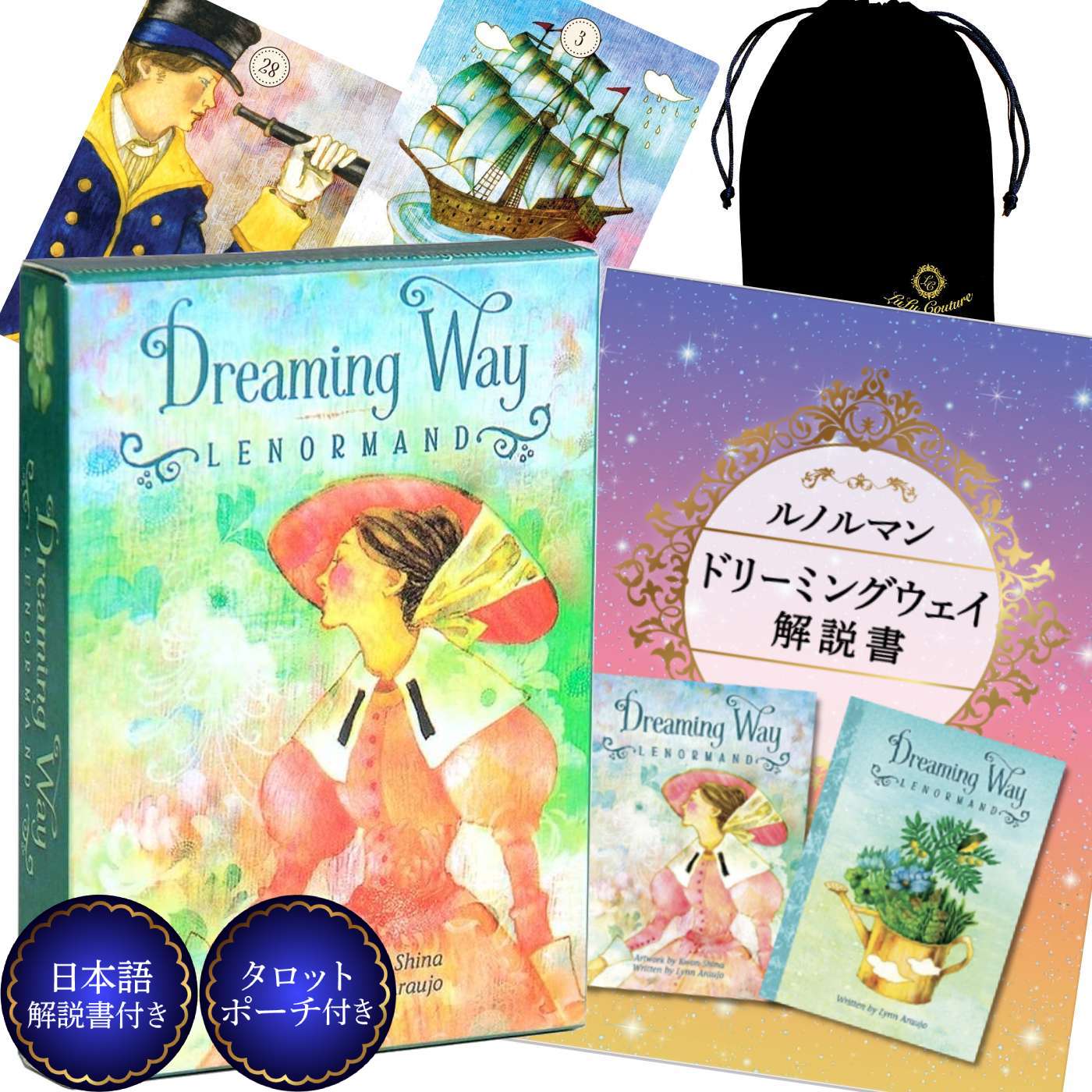 【専用日本語解説書付き】ドリーミング ウェイ Dreaming Way Lenormand ルノルマンカード <strong>ポケットサイズ</strong> ミニサイズ <strong>タロットカード</strong> オラクル 占い 初心者 タロット占い 美しい 可愛い 人気 入門 セット ケース 収納 ポーチ ルノマンカード 送料無料 lulucouture [正規品]