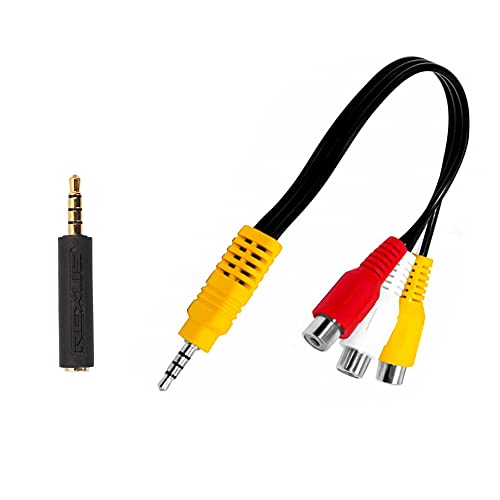 YFFSFDC 3.5mm RCA 変換 ケーブル AVケーブル 変換プラグ付き4極ミニプラグ 4極ミニプラグRCAステレオオーディオ ビデオ変