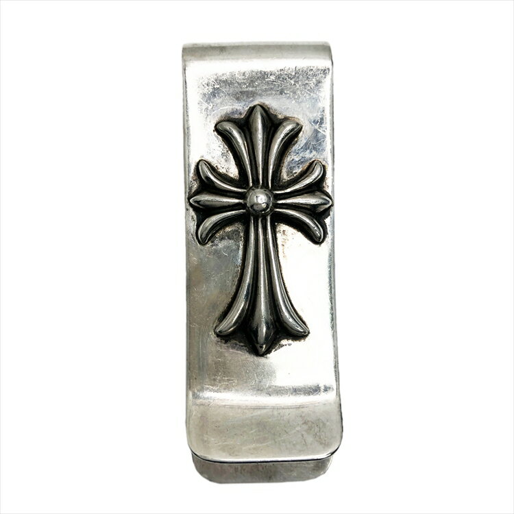 【中古】ChromeHearts クロムハーツ MNY CLIP SM クロスモチーフマネークリップ コンパクトウォレット ミニウォレット 二つ折り財布 ミニ財布 SV925 シルバー 本物 送料込み!!