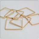 【アクセサリーパーツ】四角形のフレームパーツ 20×20mm 6個セット ゴールドハンドメイド/DIY 金具 材料 素材 チャーム フープ【メール便対応】