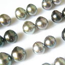 美しい干渉色 黒蝶真珠 タヒチ産8.5-9.5mm 貫通穴ルースペア(裸石)K10 3mmチャーム