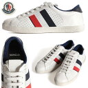 MONCLER (モンクレール) レザー ビンテージ調 トリコライン ローカットスニーカー RYEGRASSブランド メンズ 男性 シューズ 靴 スニーカー レザースニーカー 革 白スニーカー ローカット MC4M7130002S7X