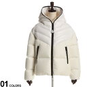 MONCLER (モンクレール) ナイロン 切り替え フード フルジップ ダウン ジャケット GUENIOC WHITEブランド レディース アウター ジャケット ブルゾン ダウン 秋 冬 フード ショート丈 防寒 MCLGUENIOC0