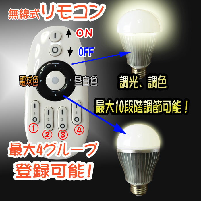 無線式調光・調色LED電球専用リモコンのみ　超寿命　LED電球　LEDライト　遠隔操作　省…...:m-shop-led:10000143