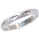 ショッピングペアリング ホワイトゴールドk18 ダイヤカット加工 ペアリング 結婚指輪 ピンキーリングにおすすめ K18wg 指輪