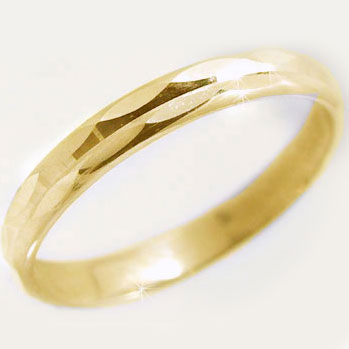 結婚指輪:マリッジリング:ゴールドk10:ダイヤカット加工:ペアリング/K10yg指輪