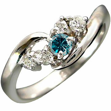 指輪 ダイヤモンド ブルーダイヤモンド リング ピンキーリング ダイヤ0.20ct ホワイトゴールドK18ダイヤモンド0.20ctピンキーリング,4月の誕生石