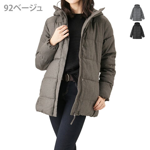 [30日限定300円OFFクーポン発行＆ポイント5倍]【あす楽】【レディース】Navy（ネイビー）Mac Heat（マックヒート） ウールライク中綿 フードジャケット374500MH