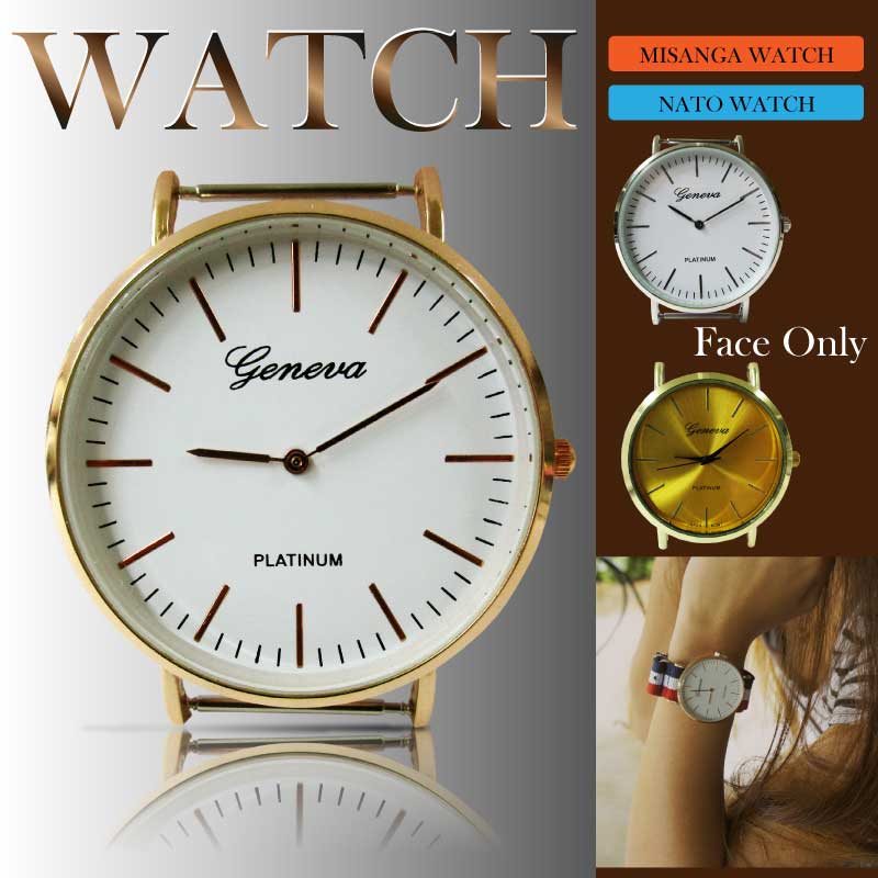 【DM便送料無料】時計 ウォッチ パーツ フェイス ハンドメイド フェース ミサンガウォッチ NATO 付け替え ゴールド シルバー レディース メンズ ギフト