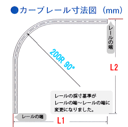 病院用　医療用　カーテンレール　H型リブレール カーブレール　100cm×100cm（90度　200R）レールのみ≪4営業日後出荷≫