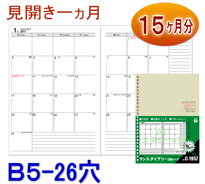 2017年ダイアリー　ルーズリーフリフィル　B5　26穴...:maejimu:10008580