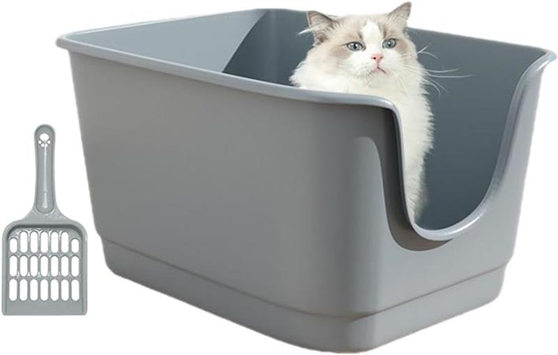 猫 トイレ 大きな猫のトイレ 猫用トイレ本体 ネコトイレ 大容量 砂 飛び散ら防止 猫 トイレ 60x47x31cm 深型 ペットトイレ 掃除簡単 脱臭抗菌 大型 <strong>大きい</strong>猫 多猫 メイン猫 大開口 スコップ付き