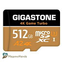 【5年データ回復保証】【Nintendo Switch対応】 Gigastone microSD 512GB、 4K Game Turbo まいくろsdカード 512GB、 Switch SDカード 512、 100/80 MB/s、 Fu
