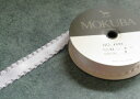 【花材】木馬リボン MOKUBAフリルサテンリボン1巻 21mm×5M ホワイト