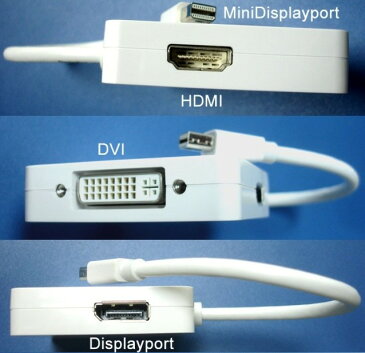 送料無料　Mini DisplayPort/Thunderbolt to HDMI/DVI/DisplayPort 変換アダプタ Mini DP-DVI(24+1)ピン/DP/HDMI 1080P For Apple Macbook/Macbook Pro/iMac/Macbook Air/Mac Mini/ Microsoft Surface pro 1 2 3/ Thinkpad Carbon X1 seriesなど対応