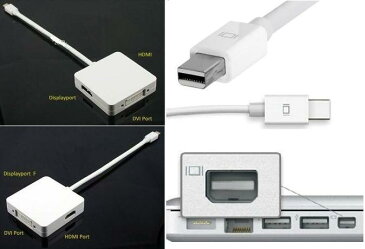 送料無料　Mini DisplayPort/Thunderbolt to HDMI/DVI/DisplayPort 変換アダプタ Mini DP-DVI(24+1)ピン/DP/HDMI 1080P For Apple Macbook/Macbook Pro/iMac/Macbook Air/Mac Mini/ Microsoft Surface pro 1 2 3/ Thinkpad Carbon X1 seriesなど対応