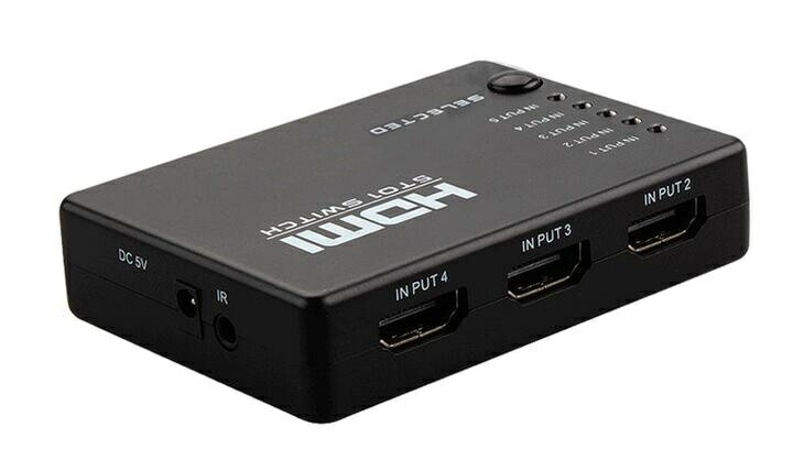 送料無料 HDMI切替器/セレクター 5HDMI to HDMI メス-メス 3D V1.4a 21...:mahsalink:10000075