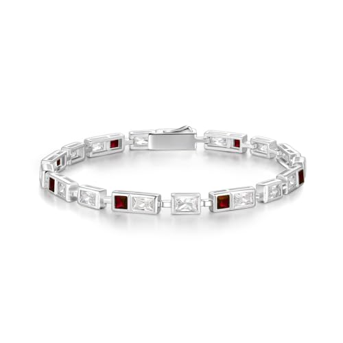 【送料無料】FANCIME テニス ブレスレット レディース メンズブレスレット 12ヶ誕 誕生石 四角形 2色 ジルコニア パワーストーン 18.5cm 17.4cm お守り プレゼント ギフト 女性用 男女兼用 ブランド