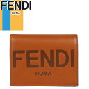 フェンディ FENDI 財布 二つ折り財布 レディース メンズ スモール ミニ財布 ロゴ レザー 本革 ブランド コンパクト 茶色 ブラウン Small Fendi Roma bi-fold wallet 8M0420 AAYZ [S]