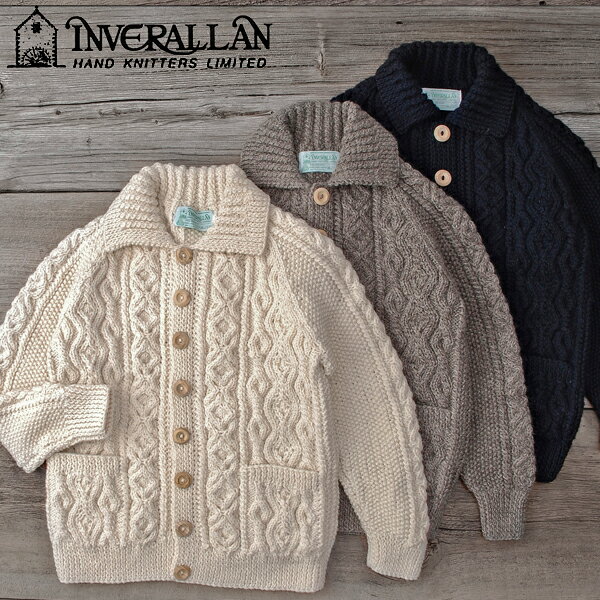 円高還元 INVERALLAN【インバーアラン】 3A アランカーディガン ニット セーター メンズ 【ご予約品：2012年10月下旬〜11月下旬ごろお届け】【smtb-m】≪送料無料&ご予約品≫ 2012年 秋冬新作【円高還元特別価格】INVERALLAN（インバーアラン）/3A Lumber cardigan （ランバーカーディガン）/made in scotland #0019メンズ セーター