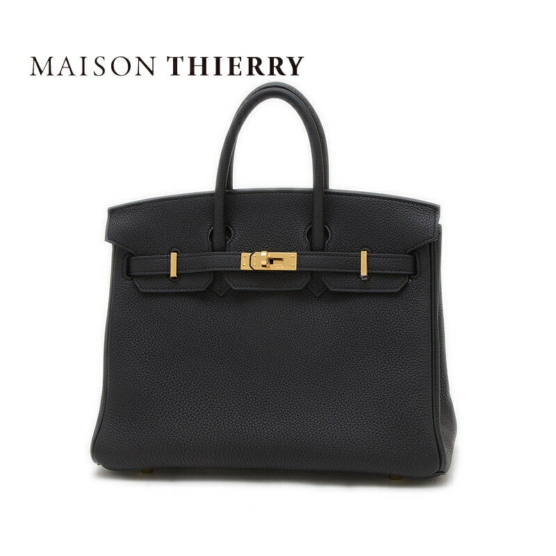 【未使用品】エルメス HERMES バーキン25 ヴェルソ トゴ ブラック/ブルーサフィール ゴールド金具 K刻印【中古】