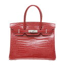 エルメス　バーキン30　ブレイズ　クロコダイル　ポロサス　シルバー金具　HERMES BIRKIN 30　【Luxury Brand Selection】