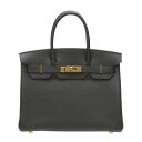 ᥹С30֥åȥɶ񡡡Luxury Brand SelectionۡHermes Birkin bag 30Black Togo leatherGold hardware