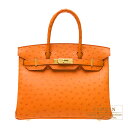 エルメス　バーキン30　タンジェリンオレンジ　オーストリッチ　ゴールド金具　　Hermes Birkin bag 30　Tangerine orange Ostrich leather　Gold hardware“エルメスオレンジ”と称されるエルメスを代表する人気カラーのオレンジ『タンジェリン』！！