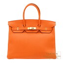 إ᥹󥸡٤ȾΤ륨᥹ɽ͵顼ΥС󡪡᥹С35󥸡ȥɶ񡡡Luxury Brand SelectionۡHermes Birkin bag 35Orange Togo leatherGold hardware