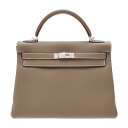 エルメス ケリー32/内縫い エトゥープ トゴ シルバー金具 HERMES Kelly bag 32 Retourne Etoupe grey Togo leather Silver hardware