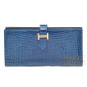 エルメス ベアンスフレ ミコノス クロコダイル アリゲーター ゴールド金具 HERMES Bearn Soufflet Mykonos Alligator crocodile skin Gold hardware