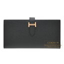 エルメス ベアンスフレ ブラック ヴォーエプソン ローズゴールド金具 HERMES Bearn Soufflet Black Epsom leather Rose gold hardware