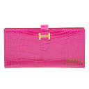 エルメス ベアンスフレ ローズシェヘラザード クロコダイル アリゲーター ゴールド金具 HERMES Bearn Soufflet Rose scheherazade Alligator crocodile skin Gold hardware