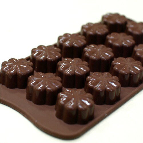 【シリコマート】チョコレート型・シリコンモールド・FLEURYやわらかなシリコン製でお手入れ簡単！