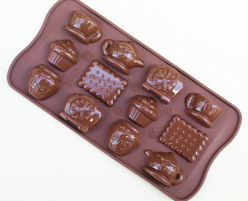 【シリコマート】チョコレート型・シリコンモールド・TEA TIME