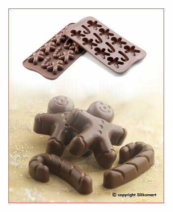 【シリコマート】チョコレート型・シリコンモールド・MR.GINGER小さなジンジャーマンがカワイイ