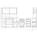高橋木工所 キッチンボード 食器棚 完成品 ラフィックス 160(D)オープン 幅160.3×奥行52 高208cm ホワイト 【4個口】 家電ボード 【rev】