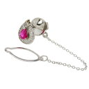 ルビー ダイヤモンド 計0.43ct タイピン Pt900プラチナ 2.4g メンズ【中古】【真子質店】【Ixx】【pdpd】