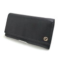 【GUCCI/グッチ】 インターロッキングG 449279・496334 長財布 レザー ブラック ユニセックス【中古】【真子質店】【IMoD】