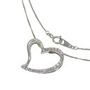 ハート ダイヤモンド 計0.30ct ネックレス K18WGホワイトゴールド 18金 3.1g 40cm レディース【中古】【真子質店】【NN】【IKx】【pdpd】